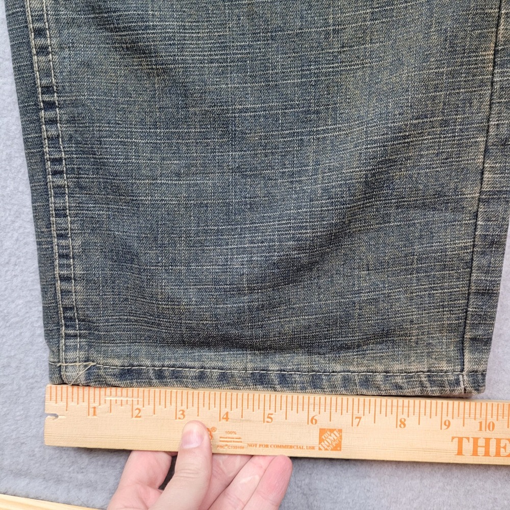Five Elementz Jeans Mens 40 Blue Timeless Classic Straight Leg Distressed Denim - Picture 3 of 8